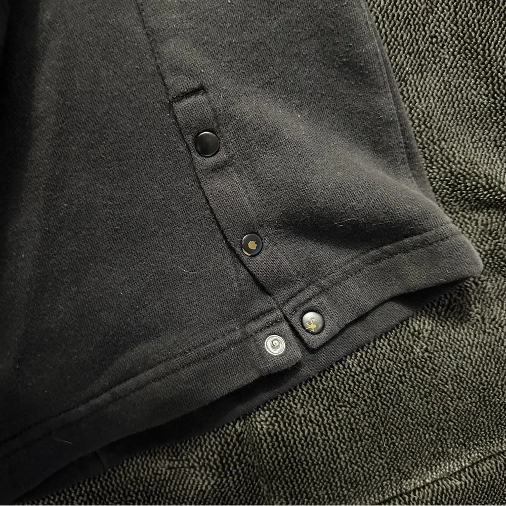 Adidas Black Logo Sweatpants w/ Snap Button Bottoms - Picture 3 of 6